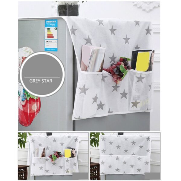 2 Pcs Set Oven Cover And Fridge Cover Kitchen Microwave Cover Waterproof Oil Dust Double Pockets Microwave Cover Oven Cover And Fridge Cover