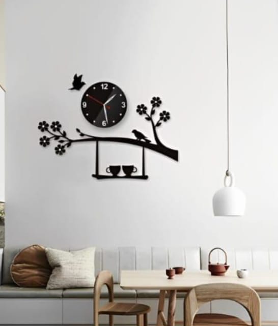 Birds Clock Mdf Wood Material