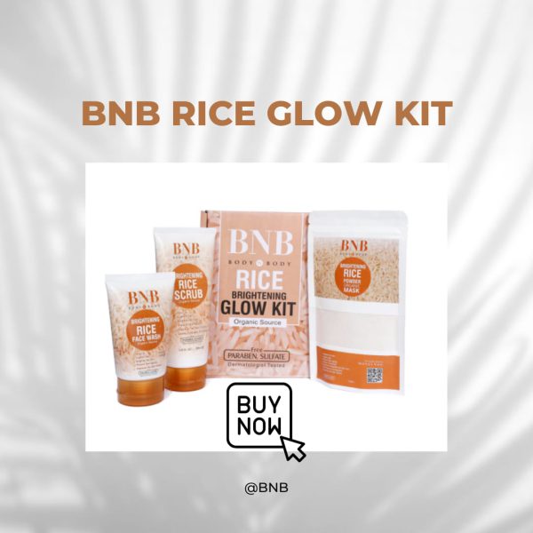 Bnb Whitening Rice Extract Bright & Glow Kit (without Box)