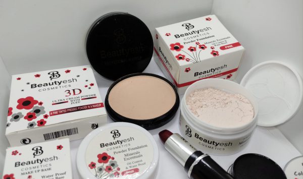 Elegant Beautyesh Deal 9 Face Powder , Loose Powder , Cake Liner , False Eyelash Red Lipstick , Makeup Base &amp; 3 Surprise Nail Polishes</h1>